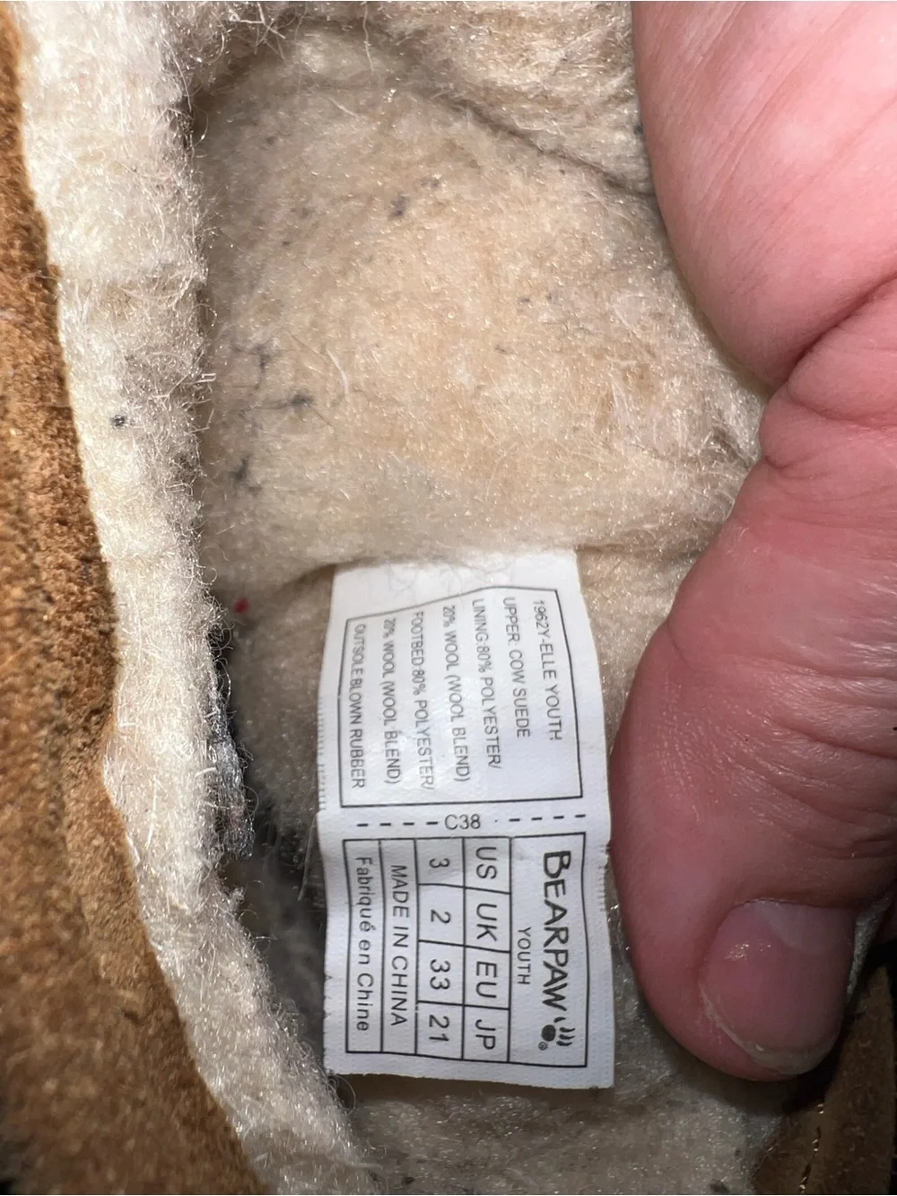 BearPaw wear feet upper